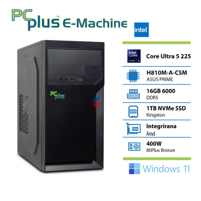 PCPLUS e-machine Ultra 5 225 – 16 GB, 1 TB SSD, Windows 11 Pro
