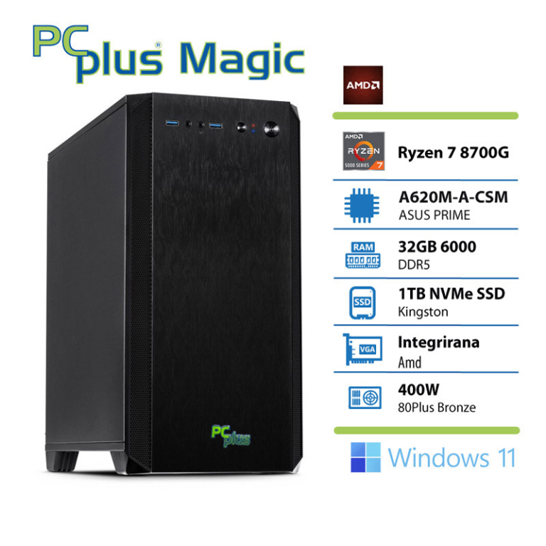 PCPLUS Magic Ryzen 7 8700G, 32 GB, 1 TB SSD, Windows 11 Pro