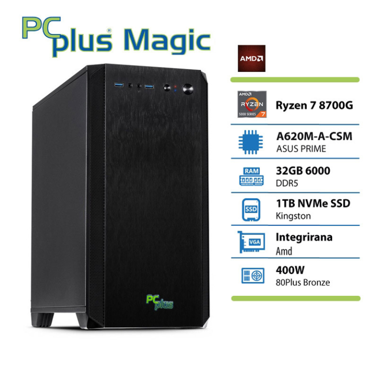 PCPLUS Magic Ryzen 7 8700G – 32 GB DDR5, 1 TB NVMe SSD